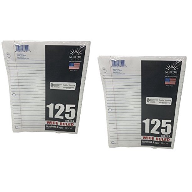 LooseLeaf Filler Notebook Paper 250 Sheets (Wide Ruled