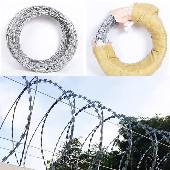 [Double Line] Barbed wire fence, 50-foot barbed wire fence, 1 roll barbed wire fence, barbed wire fence, galvanized barbed wire fence, barbed wire fence roll for garden