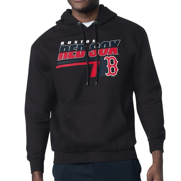 Men's Starter Black Boston Red Sox Logo Push Graphic Hoodie