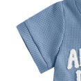thumbnail image 7 of Xyant Newborn Baby Boy Summer Clothes Auntie's Little Bestie Short Sleeve Romper Shorts Set Infant Waffle Knit Outfit (Blue,6-12 Months), 7 of 7