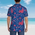 thumbnail image 6 of Xecao Chicken and Rooster print Hawaiian shirt - a stylish short-sleeve button-down for men, perfect for casual beach and tropical outings., 6 of 9