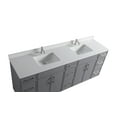thumbnail image 3 of VSC 84in Double Sink Freestanding Bath Vanity in Gray with White Cultured Marble Top, 3 of 4