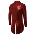 thumbnail image 2 of Aunavey Mens Sequin Tuxedo Jacket Tails Slim Fit Tailcoat Dress Coat Swallowtail Dinner Party Wedding Blazer Suit, 2 of 4