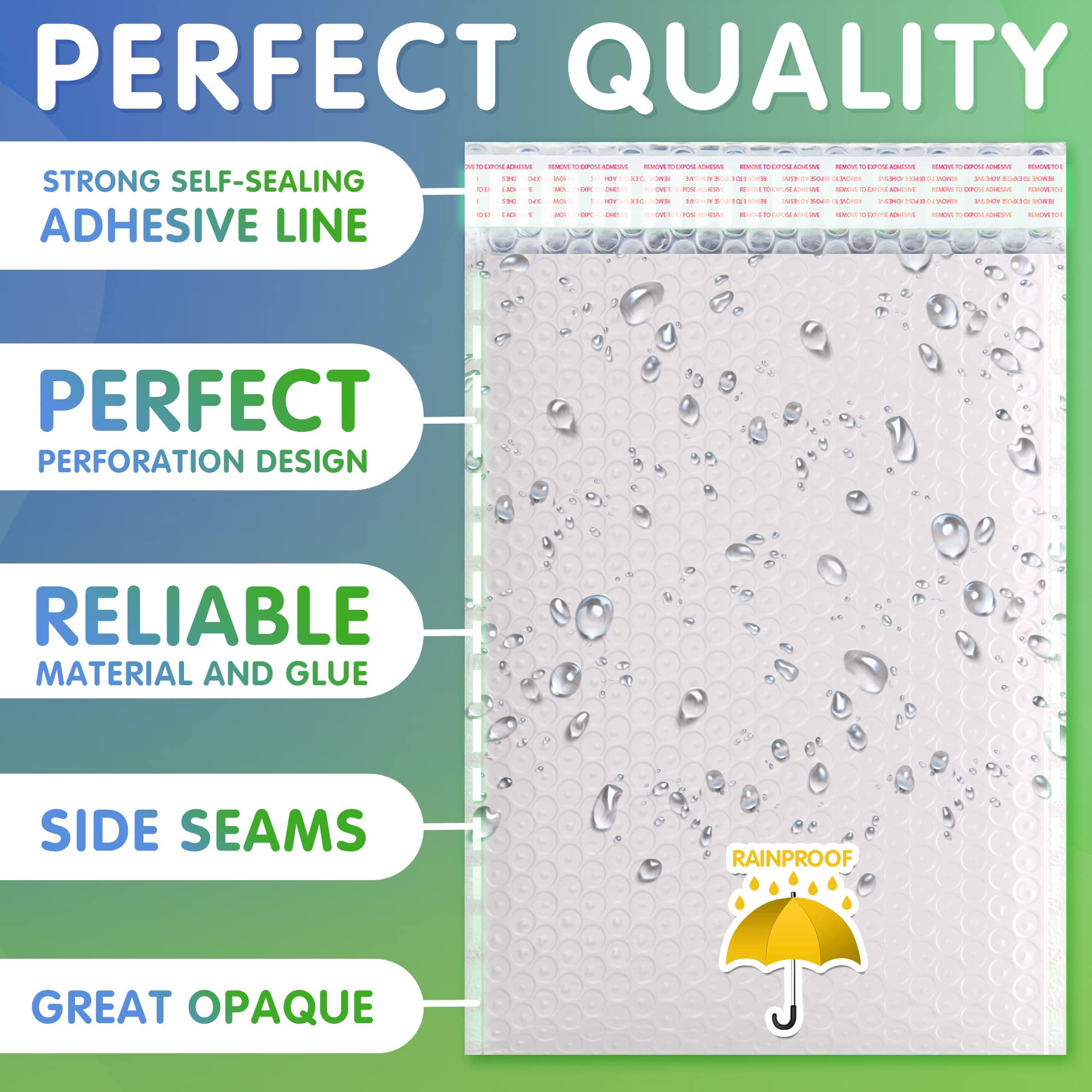 White Poly bubble mailers 7.25 x 11 Padded envelopes 7 1/4 x 11. Pack of 20 Poly cushion envelopes. Exterior size 8 x 11.25 8 x 11 1/4. Peel and Seal. Mailing, shipping, packaging