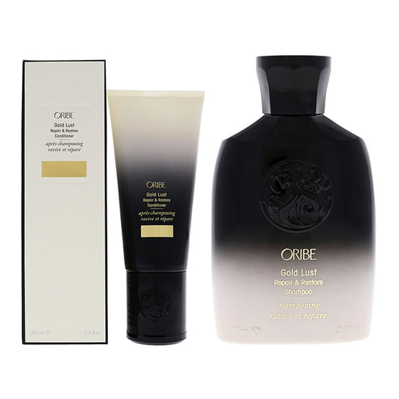 Gold Lust Repair and Restore Shampoo and Conditioner Kit by Oribe for Unisex - 2 Pc Kit 2.5oz Shampoo, 6.8oz Conditioner