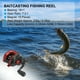 thumbnail image 5 of Carrete de pesca de baitcasting Uxcell para diestros, carretes de perfil bajo 8.1:1 color rojo negro, 5 of 6