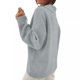 thumbnail image 4 of Suéter de cuello en V para mujer, suéter de punto con solapa, suéter holgado informal de color sólido, top de manga larga, suéter de cuello en V, blusa para mujer, 4 of 8
