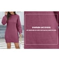 thumbnail image 6 of VENUZOR Long Sleeve Sweater Dress for Women 2026 Fall Ridded Kint Casual Mock Turtleneck Dress lightweight Puff Sleeve Sweater Dress Pullover, 6 of 6