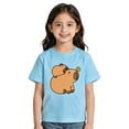 thumbnail image 2 of WAYUTE Girls Shirts Summer Short Sleeve Crew Neck Cartoon Graphic Tee Top for Toddler Kids Casual Fashion T-Shirt,Light Blue,Size 9 Y-10 Y, 2 of 4