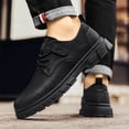 thumbnail image 4 of Zapatos de cuero para hombre, transpirables, de moda, para todo tipo de ocasiones, para negocios, informales, con cordones, suela suave, de caña baja, para trabajo, 4 of 5