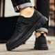 thumbnail image 4 of Zapatos de cuero para hombre, transpirables, de moda, para todo tipo de ocasiones, para negocios, informales, con cordones, suela suave, de caña baja, para trabajo, 4 of 5