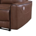 thumbnail image 3 of Benjara Lima Power Recliner Loveseat- Brown Faux Leather- USB Port- Foam- 72", 3 of 6
