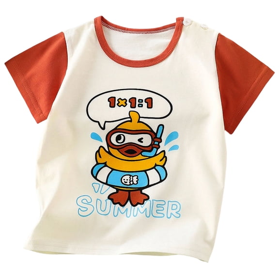 KPOPLK Cotton Baby Boys T-Shirts Short Sleeve Shirt for 6 9 12 Months 2t 3t 4t Summer Crew Neck Graphic Print Tops for Boy Toddlers(3-4 Years,Purple)