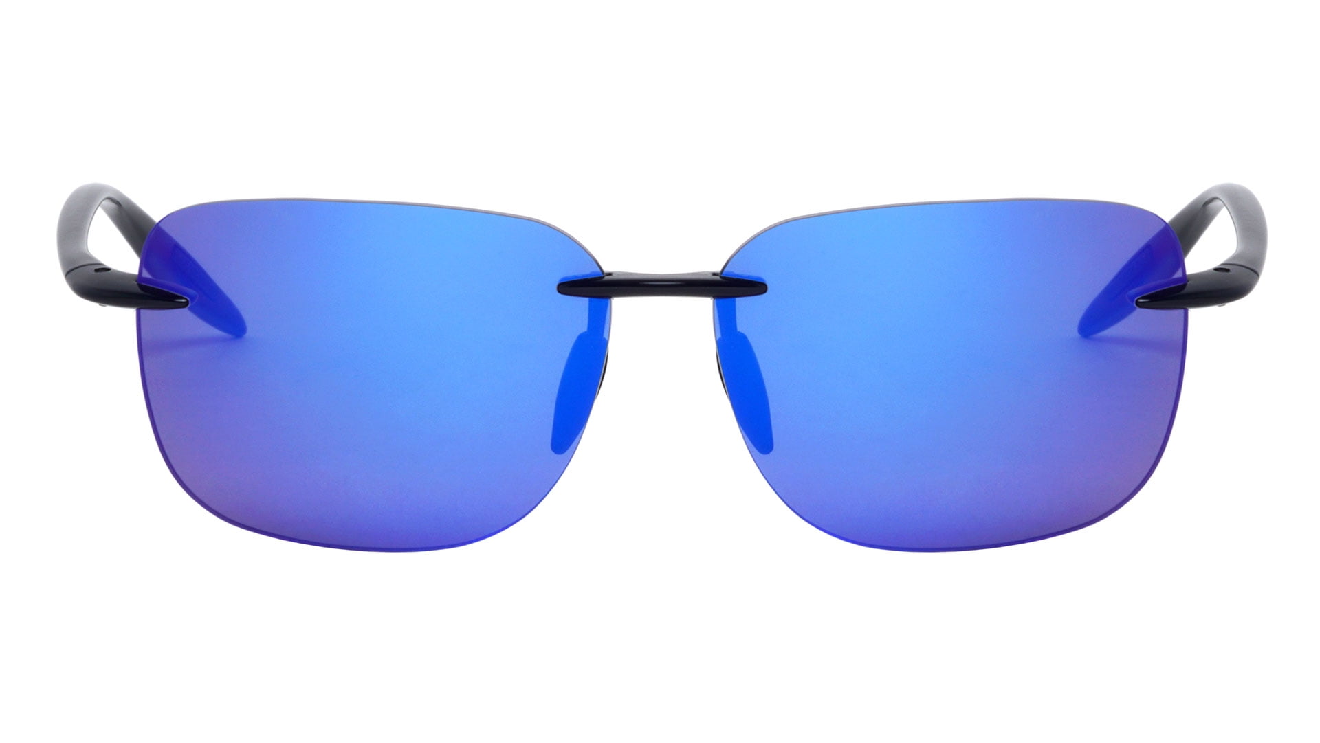 Large Polarized 150mm Wide Fitment Rimless Rectangle Sunglasses Men Ultralight TR90 Flex UV400 Mirror
