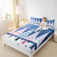 thumbnail image 4 of jejeloiu Cartoon Christmas Tree Queen Sheet Sets,Merry Xmas Flat Sheet,Blue Pink White Queen Fitted Sheet For Girls Boys,Reathable Home Decor,4pcs, 4 of 7