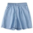 thumbnail image 2 of Conairie Jean Shorts for Women Baggy Stretchy High Waisted Denim Shorts Comfort Summer Distressed Trousers with Pockets Light Blue L, 2 of 9