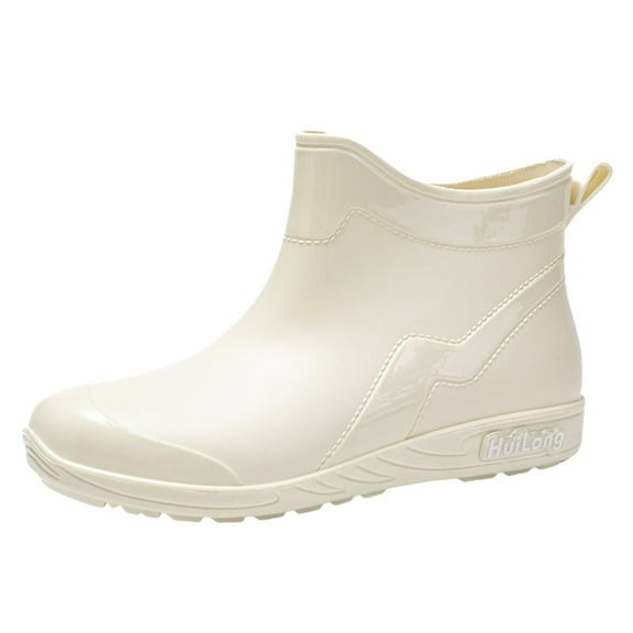 LIJCC Women's Rubber Boots for Gardening Fishing Boating Camping Women's Slip-On Footwear Rubber Camp Booties Outdoor Rain Shoe for Gardening