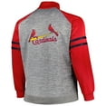thumbnail image 3 of Men's Red/Heather Gray St. Louis Cardinals Big & Tall Raglan Full-Zip Track Jacket, 3 of 3