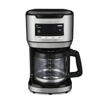 Hamilton Beach Front Fill 14-Cup Programmable Drip Coffee Maker Machine with Glass Coffee Pot, Cafetera, Black