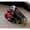 thumbnail image 6 of Red Garnet Ring, Silver Jewelry, 925 Silver Ring, Father's Day, Checker Garnet Eagle Claw Ring, January Birthstone Ring, Heavy Mens Ring, Spiritual Healing Gemstone, Christmas, Designer Mens Ring, 6 of 6