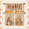 thumbnail image 5 of Fall Buffalo Plaid Kitchen Window Curtains and Valances Set 36 Inch, Pumpkins Gnomes Vintage Sweet Home Short Tier Curtain for Cafe Living Room Bathroom, Autumn 3 Pieces Set Kitchen Decor, 5 of 6