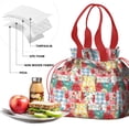 thumbnail image 4 of Pioneer Flower Floral Print Pattern Drawstring Lunch Bag Women - Drawstring Lunch Bag Insulated for Work Office - Stain-Resistant Large Lunchbags for Women with Multi-Pockets, 4 of 6