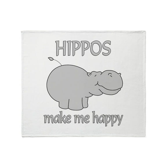 CafePress - Hippo Happy Throw Blanket - Soft Fleece Throw Blanket, 50"x60" for All Ages
