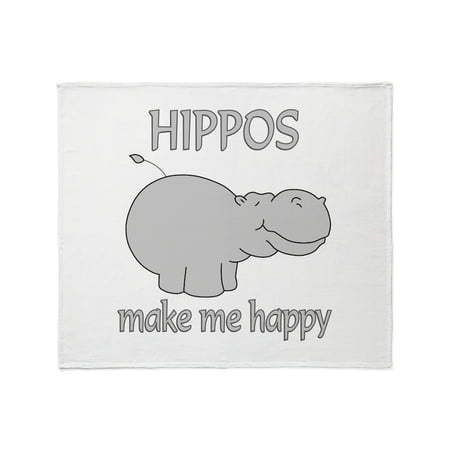 CafePress - Hippo Happy Throw Blanket - Soft Fleece Throw Blanket 50 x60 for All Ages