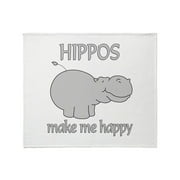 CafePress - Hippo Happy Throw Blanket - Soft Fleece Throw Blanket, 50"x60" Stadium Blanket