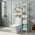 thumbnail image 2 of Over The Toilet Storage Bathroom Organizer Shelf Freestanding Space Saver with Toilet Multifunctional Rack (White), 2 of 12