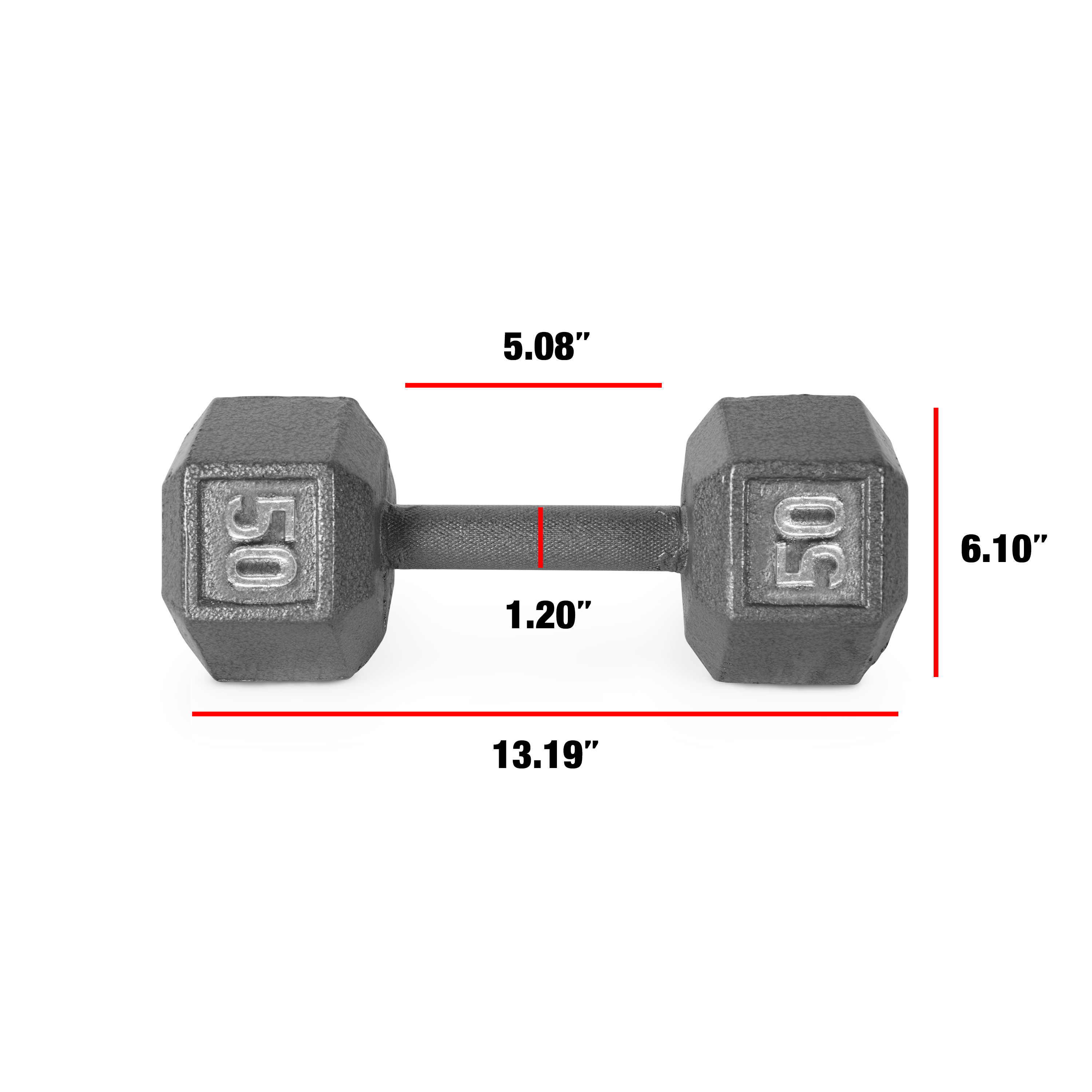CAP Barbell 50lb Cast Iron Hex Dumbbell, Single - image 5 of 6