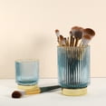 thumbnail image 6 of Vocoste Makeup Brush Holder Organizer Glass Cosmetic Brushes Storage Make Up Brush Cup for Desktop Blue L Size, 6 of 6