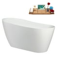 thumbnail image 4 of 59" Streamline B-500-229-PBR Soaking Glossy White Freestanding Tub and Tray With Internal Drain in Polished Brass, 4 of 15
