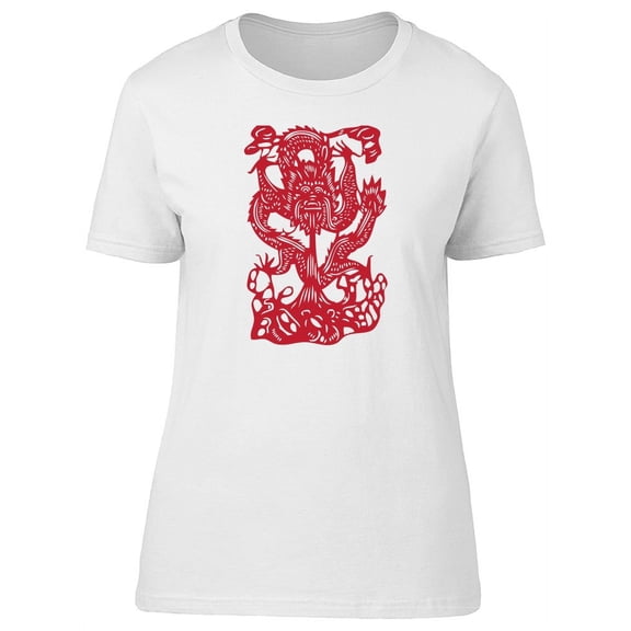 Traditional Chinese Red Dragon T-Shirt Women -Image by Shutterstock, Female Large