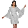 thumbnail image 1 of Moomaya Robe Courte Imprimée pour Mariée & Robe de Préparation & Manches Cloche & Peignoir & Enveloppe pour Femmes, 1 of 6