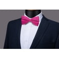 thumbnail image 5 of Pink Bow Ties for Men Solid Color Hot Pink Pretied Bowties Satin Bow Tie Formal Business Tuxedo Adjustable Bowtie Wedding Party Fuchsia Magenta, 5 of 8