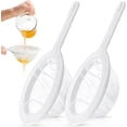 thumbnail image 1 of Filtro de alimentos de malla fina, tamiz de nailon reutilizable para café, jugos, aceites, colador de plástico con mango antideslizante para leche de soja, leche de arroz, miel, amplia aplicación en, 1 of 6