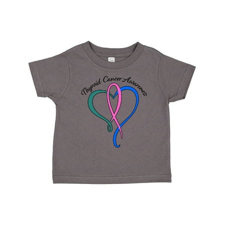 

Inktastic Thyroid Cancer Awareness with Pink Teal and Blue Ribbon Gift Toddler Boy or Toddler Girl T-Shirt