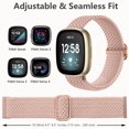 thumbnail image 5 of Comvin 6 Pack Braided Elastic Band Compatible with Fitbit Versa 4/Fitbit Versa 3/Fitbit Sense/Fitbit Sense 2 Bands Women Men, Adjustable Stretchy Solo Loop Nylon Sport Straps Wristband, 5 of 9