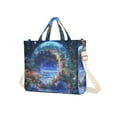 thumbnail image 7 of FORMRS Womens Corduroy Tote Bag Crossbody Shoulder Handbag with Pocket, Beautiful Floral Moon, 7 of 7