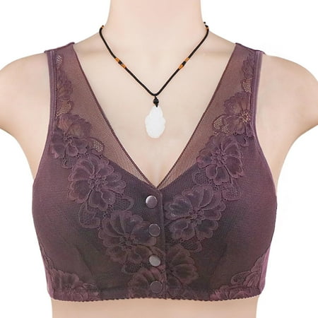 

B91xZ Lingerie For Women Breathable Bra Sport Size Plus Women s Lace Trim Yoga Underwear Valentines Sexy Lingerie for Women Dark Purple 46