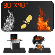 Large 90x48 inch Under Grill Mat for Outdoor Grill, Charcoal, Flat Top, Smoker, Deck Patio Protection Mats, Indoor Fireplace Mats, Fire Pit Mat