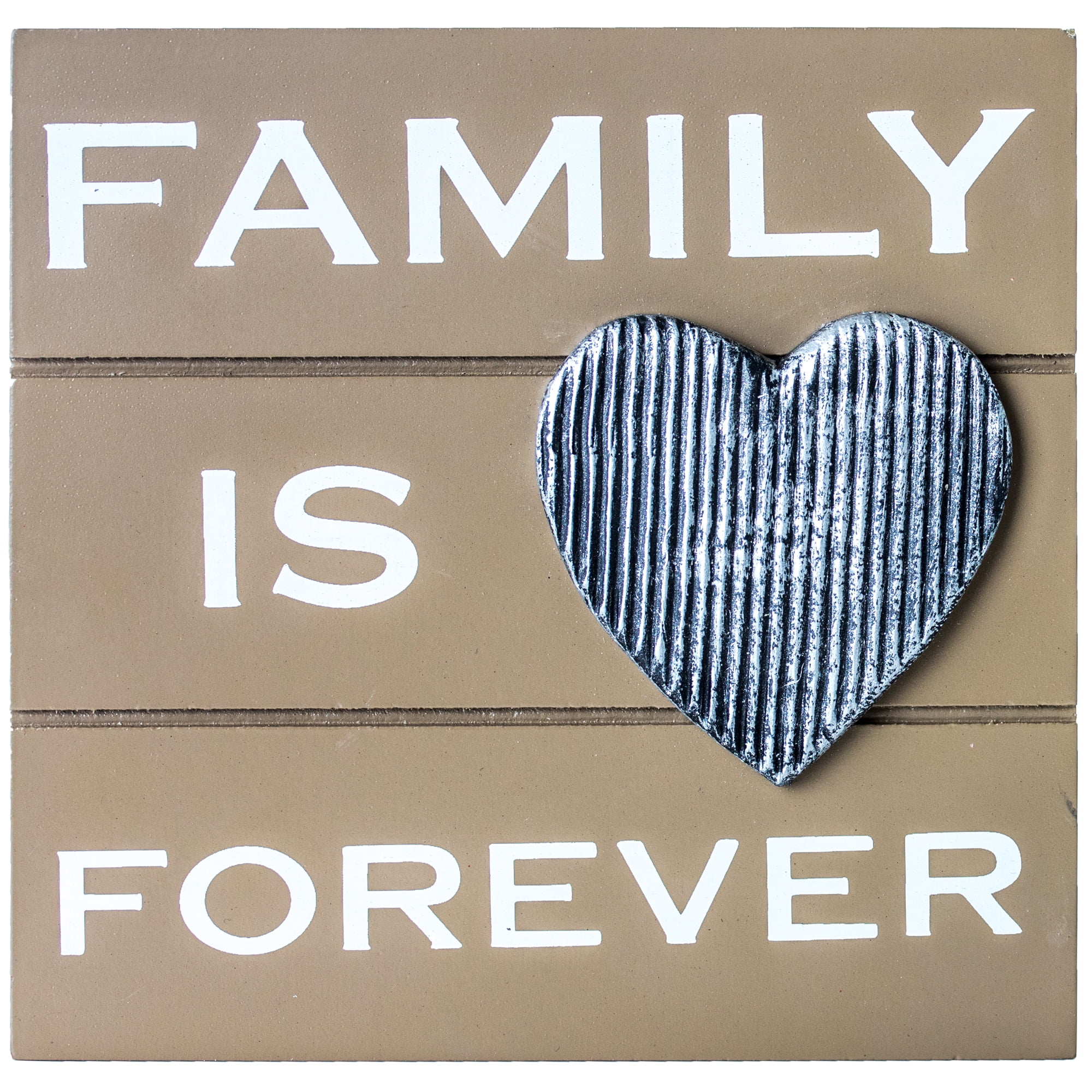 Crystal Art Family Is Forever Wooden Box Wall Art Decor with Heart