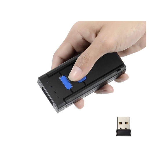 Barcode Scanner Portable 1D Wireless Bluetooth Barcode Reader Compatible with Windows Android iOS Systems for Store Supermarket Warehouse Library