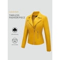 thumbnail image 2 of Giolshon Women's Faux Leather Jacket Moto Water Resistant Coat, 2 of 4