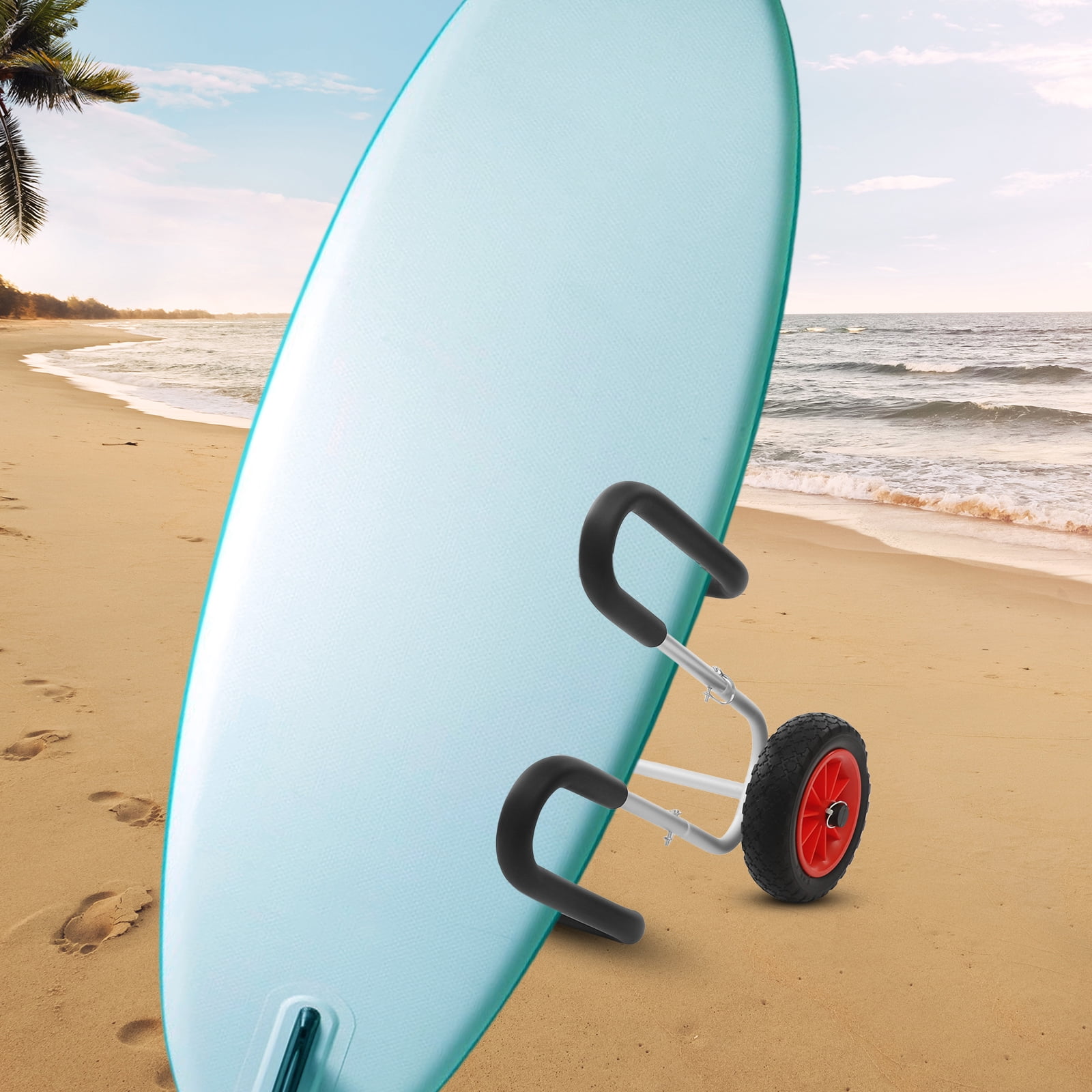 ToppiJoy Aluminum Stand up Paddle Board SUP Transport Cart with 2 Wheels, Double SUP Carrier Trolley, Paddle Board Cart for Surfboard