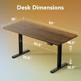 thumbnail image 2 of HUANUO 63 x 28 inch Electric Standing Desk Adjustable Height, 4 Memory Height Settings, Sit Stand Up Desk for Home Office & Computer Workstation, Black Walnut, 2 of 8
