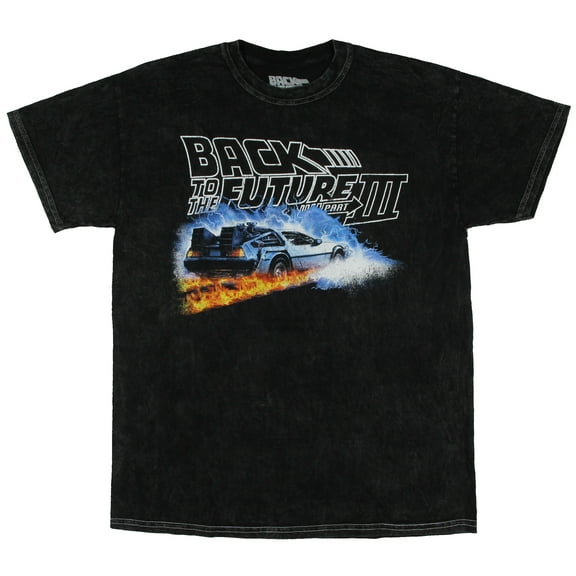 Back To The Future Men's Your Future Is Whatever You Make It Delorean Adult Acid-Washed T-Shirt