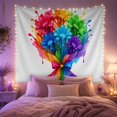 thumbnail image 2 of Rainbow Flower Bouquet with Glossy Paint Drips, Cheerful Illustration for Flower Lovers, Colorful Wall Decor, Birthday Gift, Tapestry Wall Hanging for Bedroom and Dorm, 2 of 7