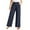 Navy, variant on KAUOD Girl's Button Down Elastic High Waist Wide Leg Dress Pants Business Casual Solid Trousers with Pockets Pants